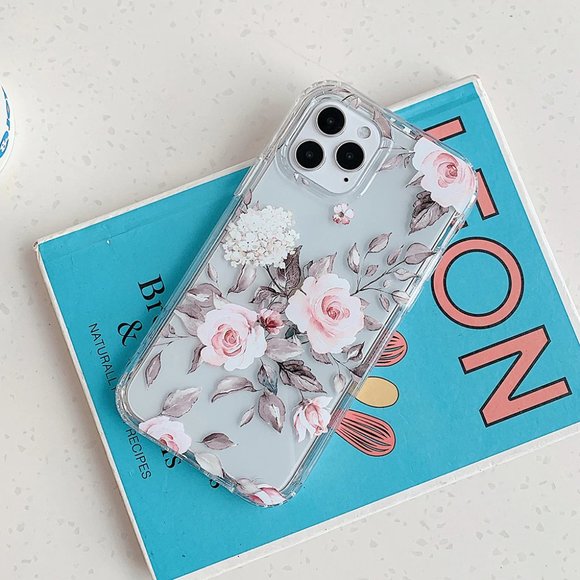 NEW iPhone 13/12/11/Pro/Max Protective Pink Rose case - Picture 2 of 5